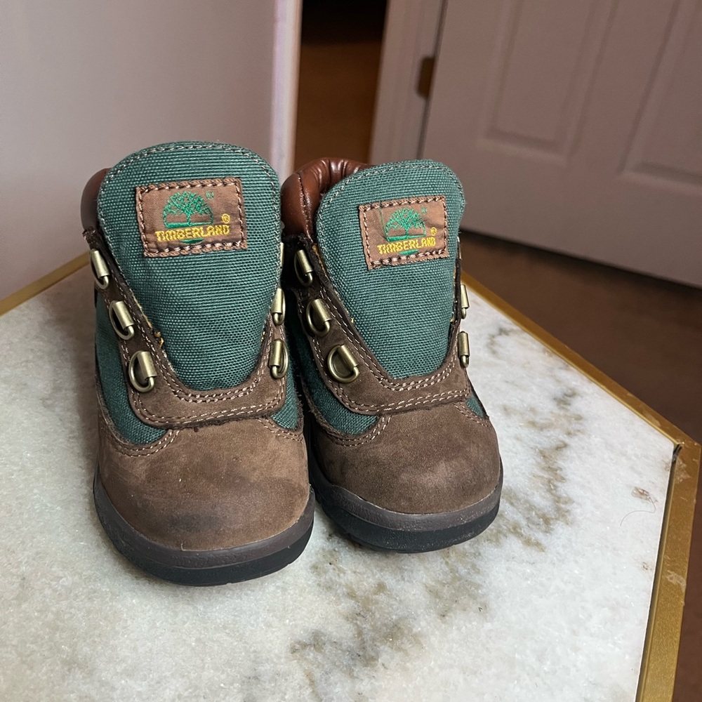 Timberland Kids Green and Brown Boots